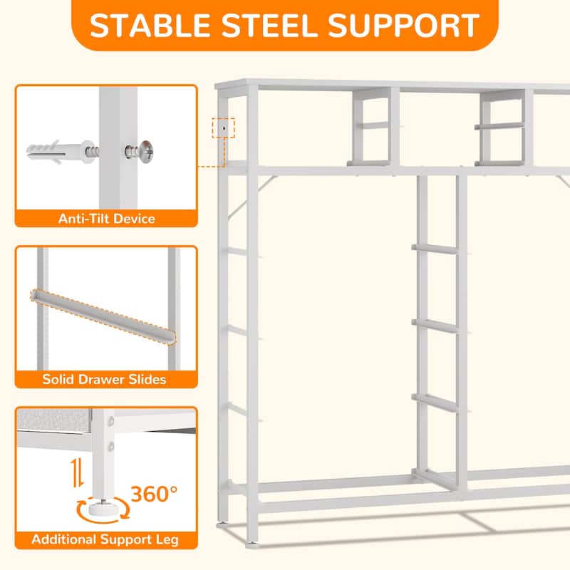 12 Drawer Dresser Fabric Tall Dressers for Bedroom Chest of Drawers