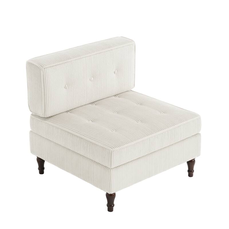 Modular Corduroy Armless Chair Upholstered Lounge Sofa