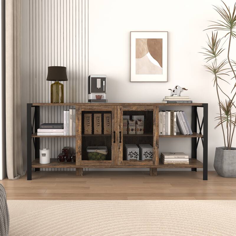 Entertainment Console Table with Storage, for TVs up to 80"