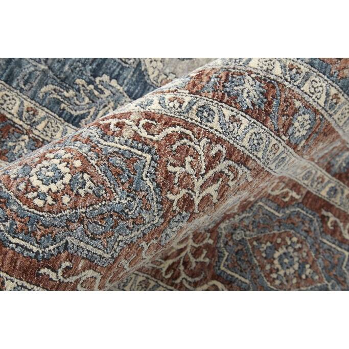 Wevom Power Loomed Floral Traditional Stain Resistant Low Pile with Fringe Durable Area Rug By HomeRoots - 10' Runner
