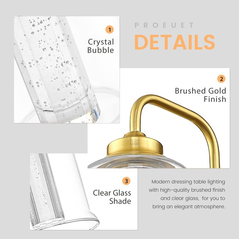 4-Light LED Vanity Light with 3 Colors Modes (3000K/4000K/5000K)