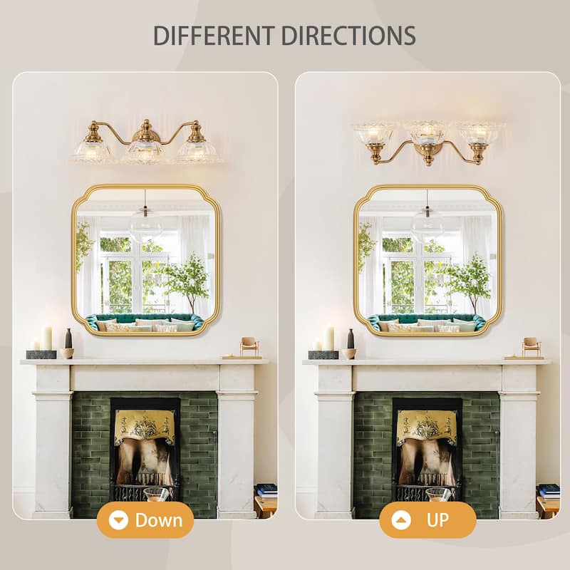 Modern Vanity Light with Crystal Glass Shade