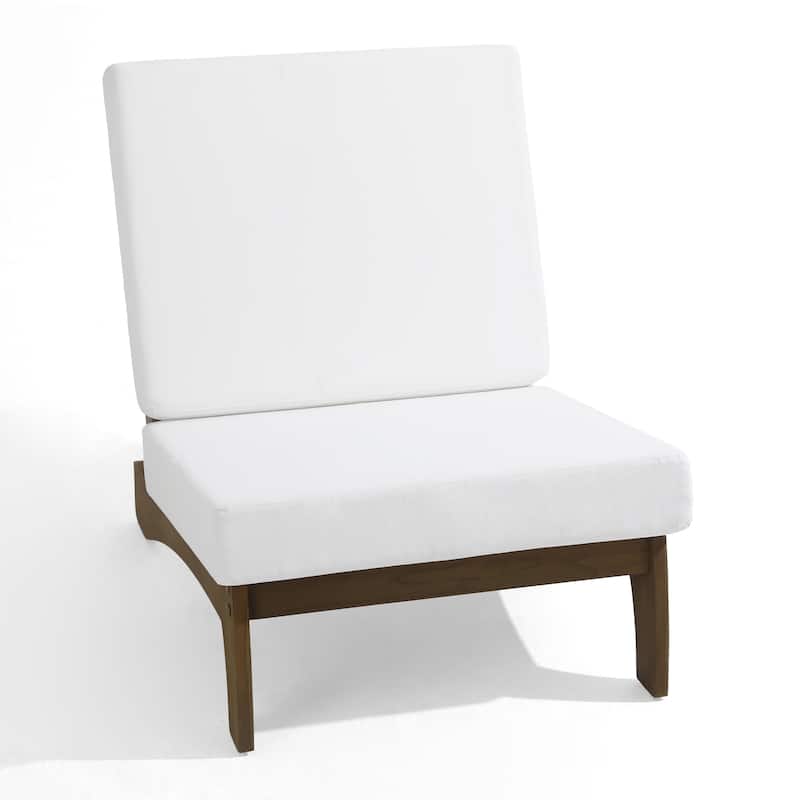 4 Piece Outdoor Wood Loveseat Chair Conversation Set with Cushion