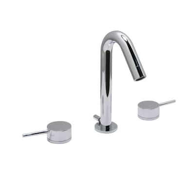 Euro Widespread Bathroom Lavatory Faucet in a Polished Chrome Finish - 8" widespread