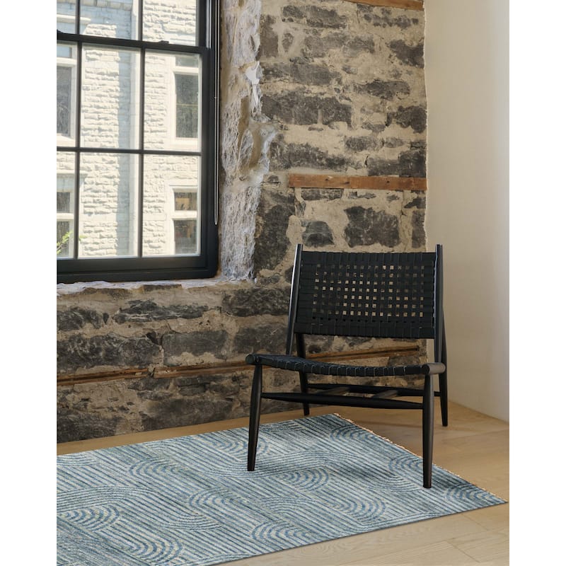 ECARPETGALLERY Hand-knotted Peshawar Ziegler Light Blue Wool Rug - 5'1 x 6'11