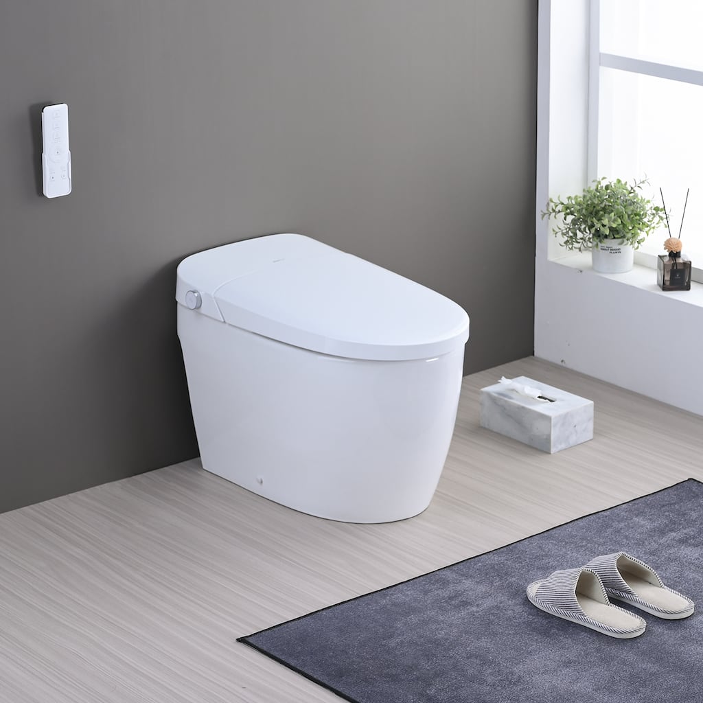 Vanityfair Smart Toilet Bidet with Self-Cleaning Nozzle, Heated Seat, Knob Control, Power Outage Flushing, with Remote Control