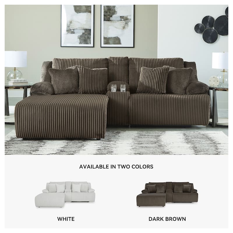 Signature Design by Ashley Top Tier 3-Piece Reclining Sectional with Chaise - 105"W x 74"D x 41"H