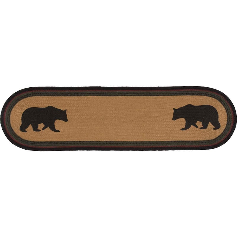 Wyatt Bear Stenciled Jute Runner