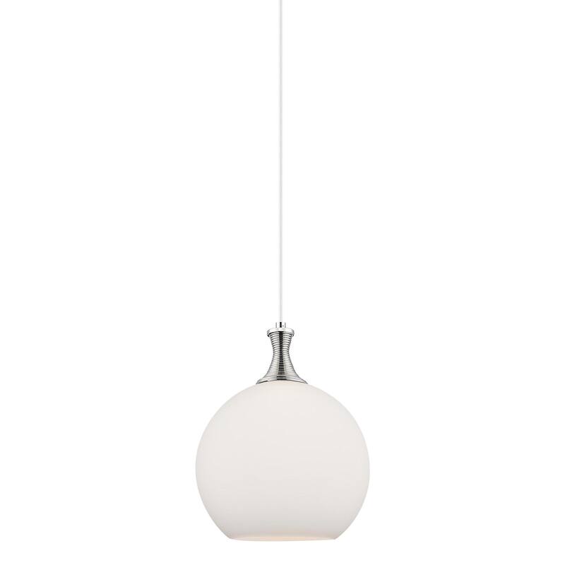 Innovations Lighting 415-1P-16-12 Astor Pendant Astor 12" Wide Pendant - Polished Nickel / Matte White