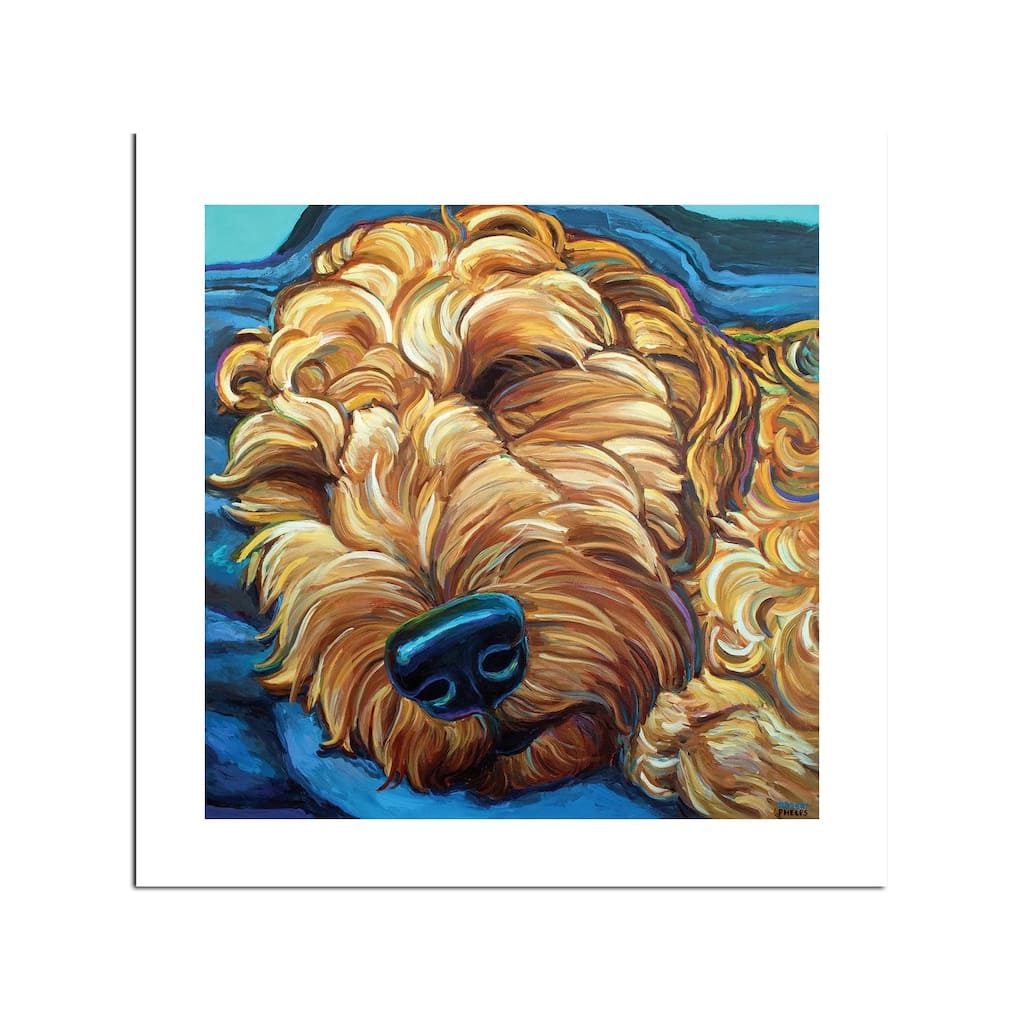 Sleepy Goldendoodle Fine Art Paper Print by Robert Phelps - Multi
