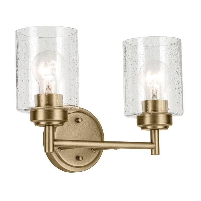 Kichler Lighting Winslow 13 in. 2-Light Natural Brass Vanity Light - 13 in