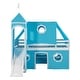 preview thumbnail 3 of 7, Blue Twin Size Pine Wood Castle-Inspired Bunk Bed with Slide