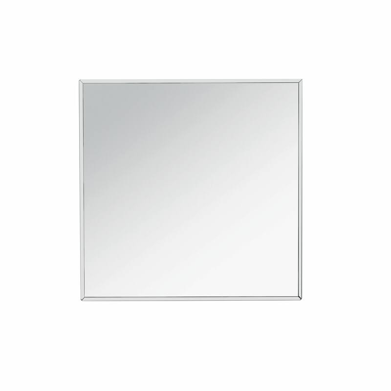11.8'' Silver Square Mirrored End Table with LED Lights