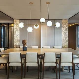 6 Lights Globe Mid Century Chandelier Sputnik Modern Pendant Lighting ...