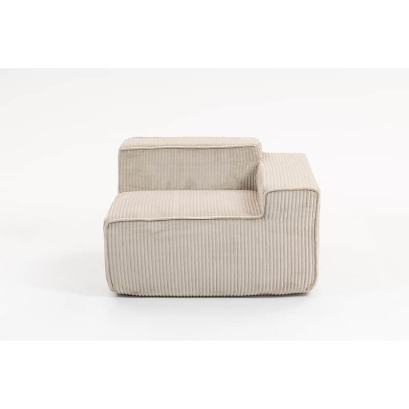 Modular Sectional Sofa with Pillows, Corduroy Upholstered 3-Seater Sofa, All-Compressed Foam Sofa for Living Room, Apartment