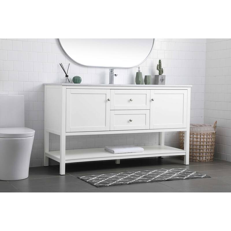 Elegant Lighting VF22260 Heath 60" Free Standing Single Basin Vanity