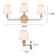 preview thumbnail 12 of 10, Minerva 24'' Wide 3-Light Vanity Light Brushed Gold