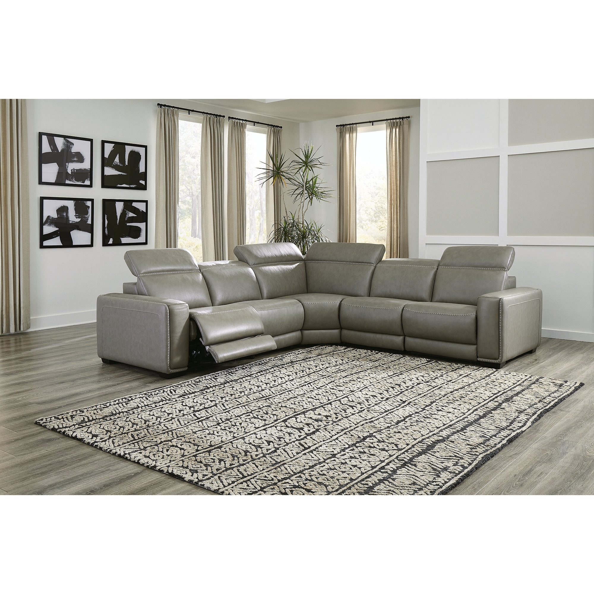 Signature Design by Ashley Correze Gray 5 Piece Power Reclining