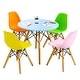 preview thumbnail 7 of 8, Gymax 5 PC Kids Colorful Round Table Chair Set w/ 4 Armless Chairs - See Details