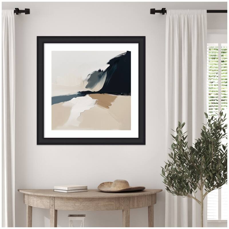 Kate and Laurel Framed Art Coastal Sand Modern Abstract Landscape II by The Creative Bunch Studio
