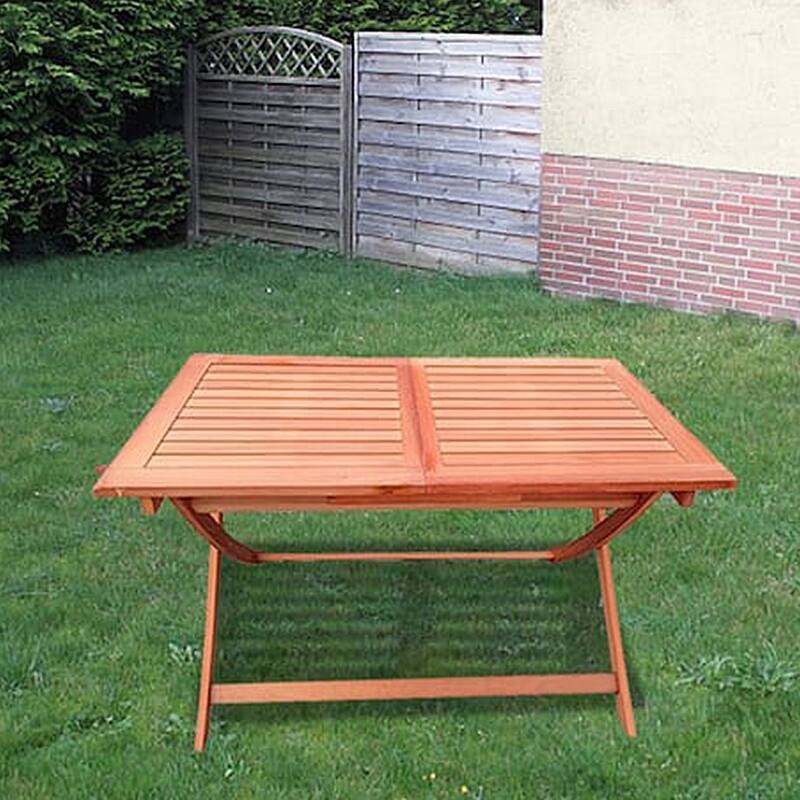 Foldable Outdoor Patio Dining Set/4 Chairs/1 Table,Teak Finish