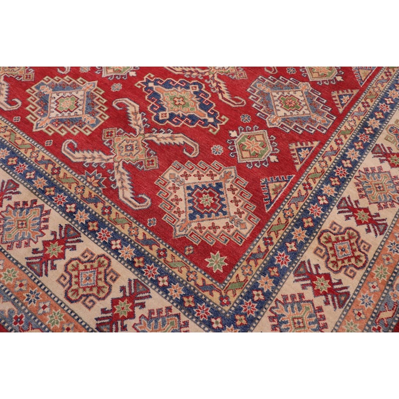 Rustic Kazak Haylee Red/Beige Wool Rug - 9'0'' x 11'6''