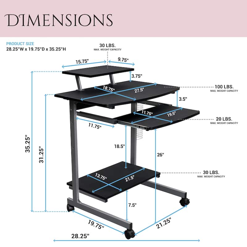 Ergonomically Designed Space-saver Computer Desk