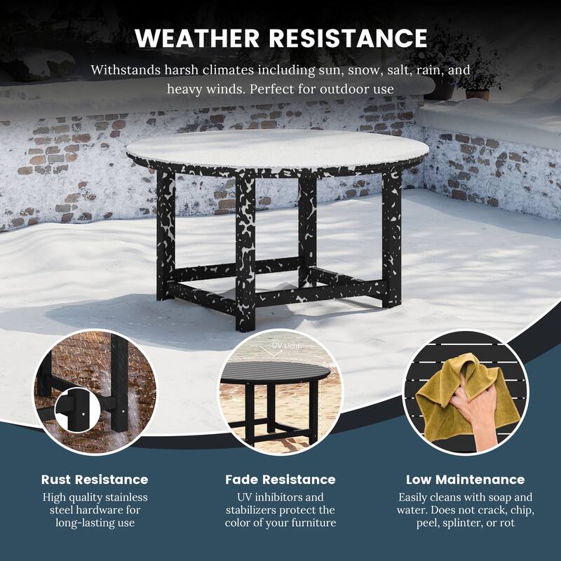 Altura Outdoor 5-Piece Adirondack Chair With Square Coffee Table Conversation Set