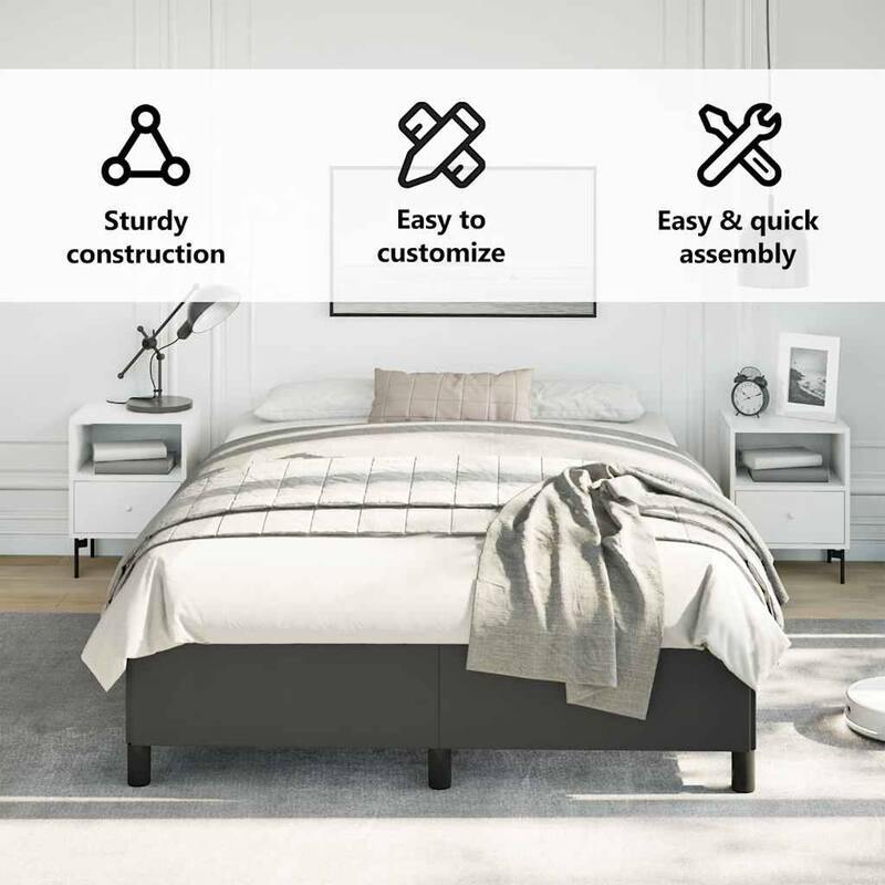 vidaXL Bed Frame, Faux Leather, No Mattress