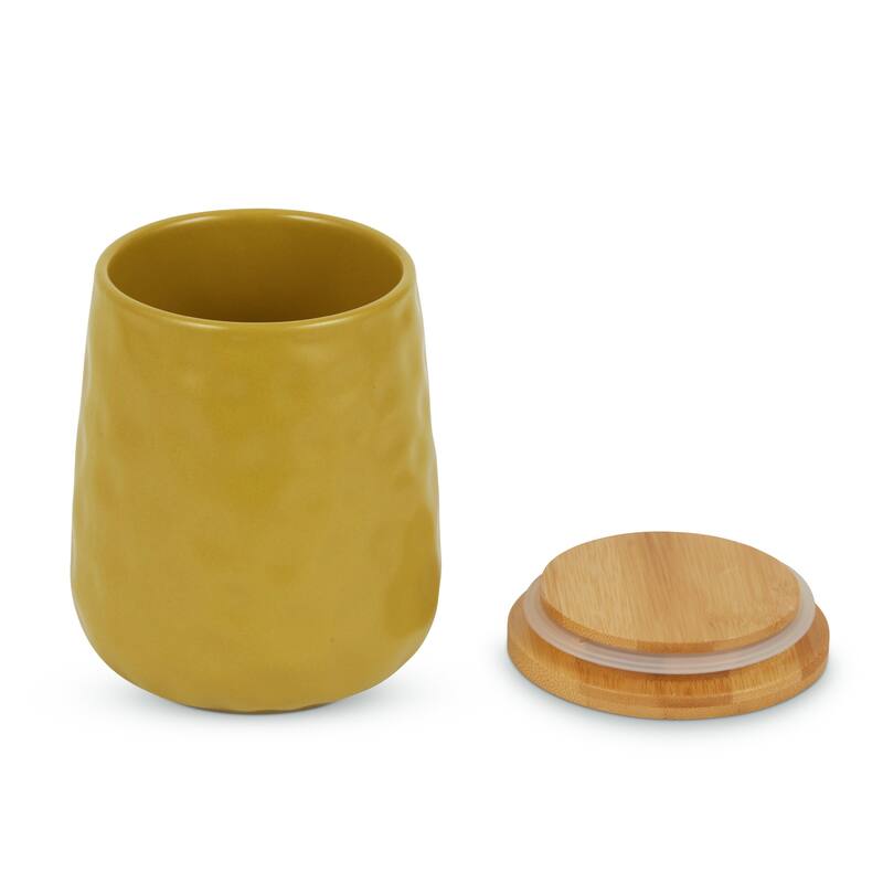 Matte Dimple Texture Ceramic Canister (Set of 2) - 3.25 Cup/5.75 Cup