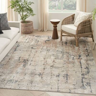 Nourison Concerto Modern Abstract Distressed Grey/Beige Area Rug