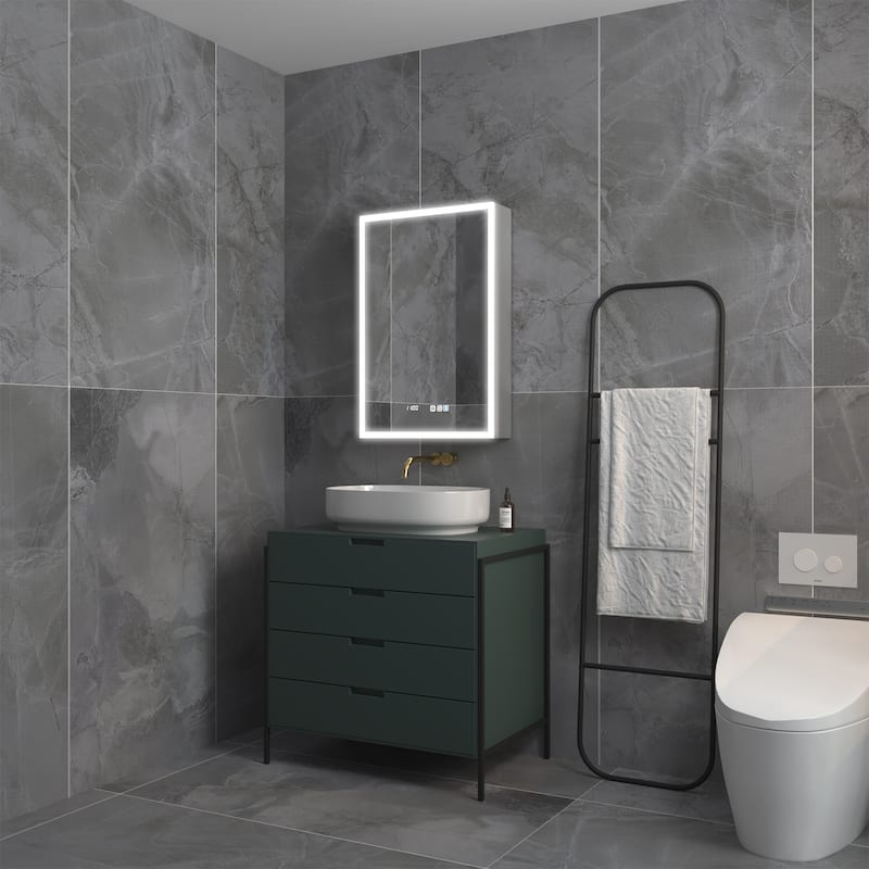 ExBrite Led Lighted Medicine Cabinet Recessed or Surface with Mirrors