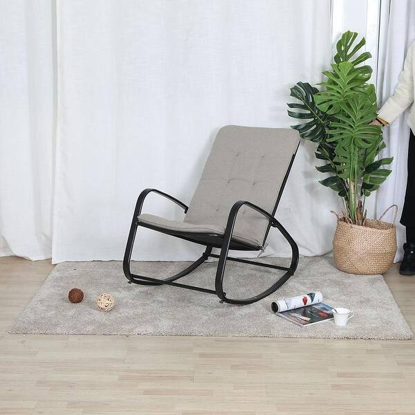 Shop Sophia And William Outdoor Patio Rocking Chair Padded Steel Rocker Chairs Support 300lbs Overstock 30275281