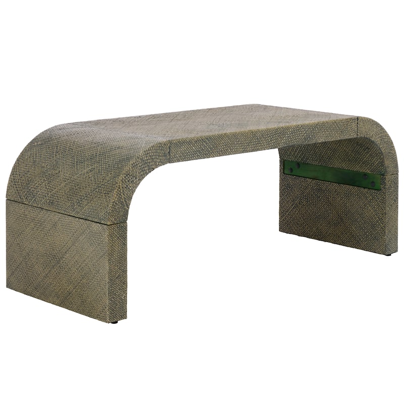 SAFAVIEH Home Pipat Curved Pandan Coffee Table, Fully Assembled - 18"W x 45"D x 18"H