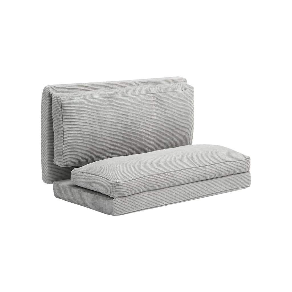 Dark Grey Full Foam Fabric Foldable Sofa Bed with Ergonomic Backrest - 94.88” L x 54” W x 4.72” H