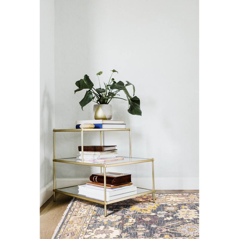 ECARPETGALLERY Hand-knotted Modern Oushak Charcoal Wool Rug - 3'7 x 5'6