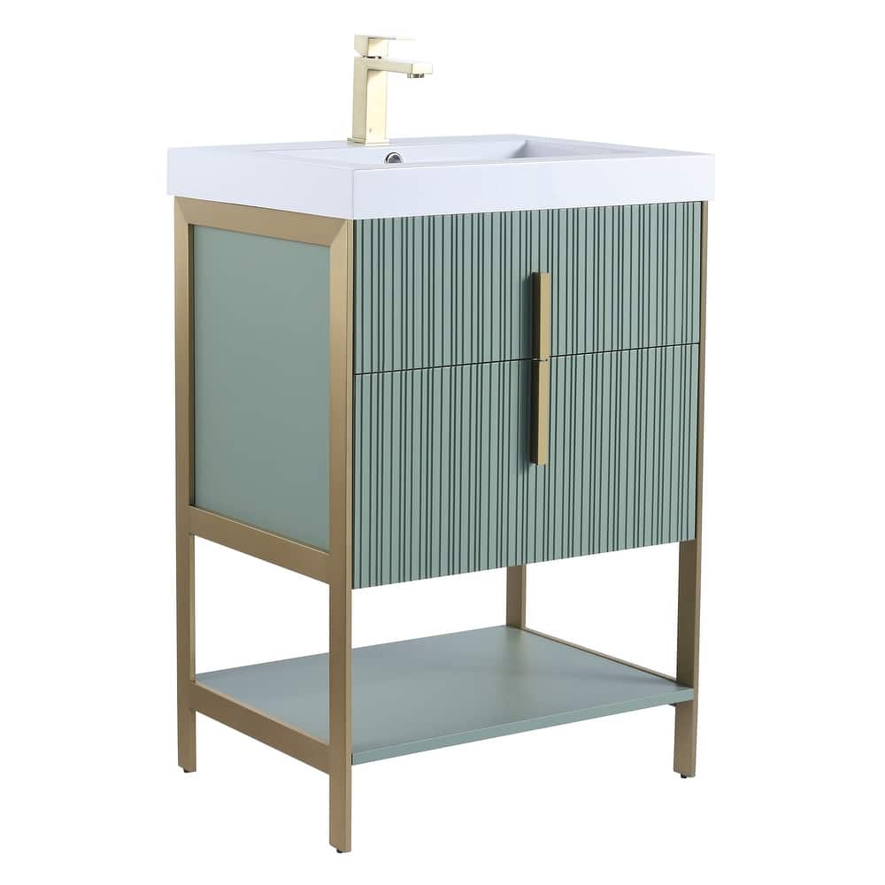 Fine Fixtures Serenity Modern Bathroom Vanity with White Gel Acrylic Top