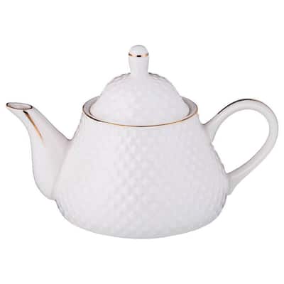 STP Goods 11.8 fl oz Diamond Gold Porcelain Teapot - 11.8 fl oz