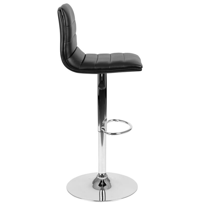 Modern Vinyl Stitch Back Adjustable Height Barstool - 16"W x 19"D x 35" - 44"H