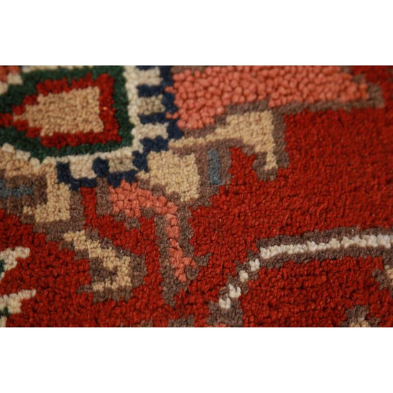 Hand Knotted Oriental 100% Wool Carpet Traditional Medallion Oranges & Rust Heriz (serapi) Area Rug - 12' 1'' X 8' 10''