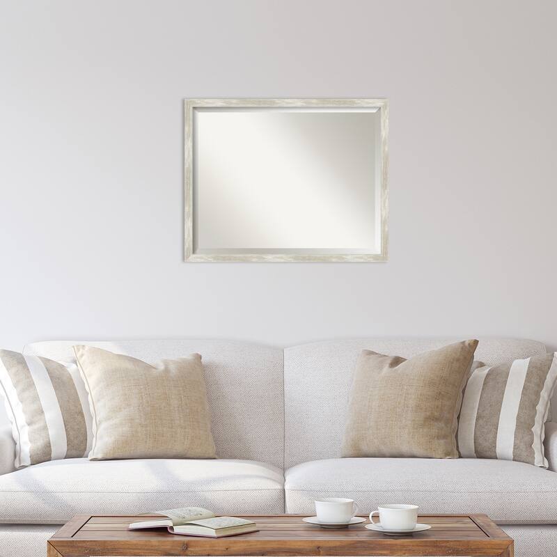 Beveled Wall Mirror - Crackled Metallic Narrow Frame - Crackled Metallic Narrow