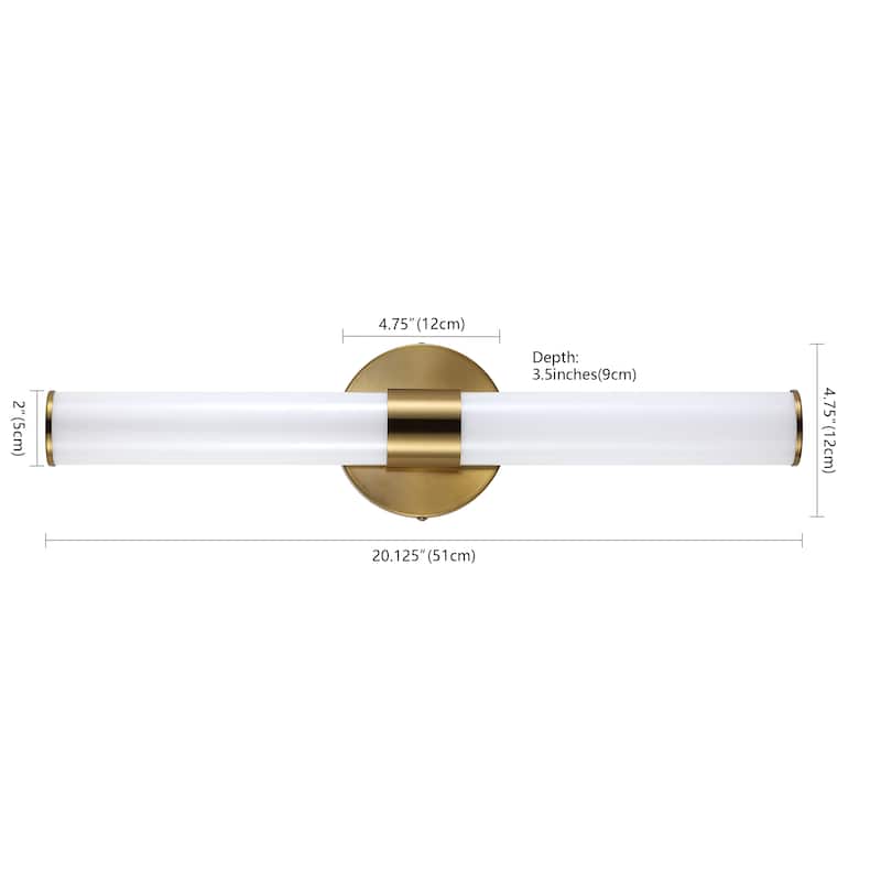 Elyse 20.13" 1-Light Industrial Mid-Century Iron Integrated LED Vanity Light, by JONATHAN Y
