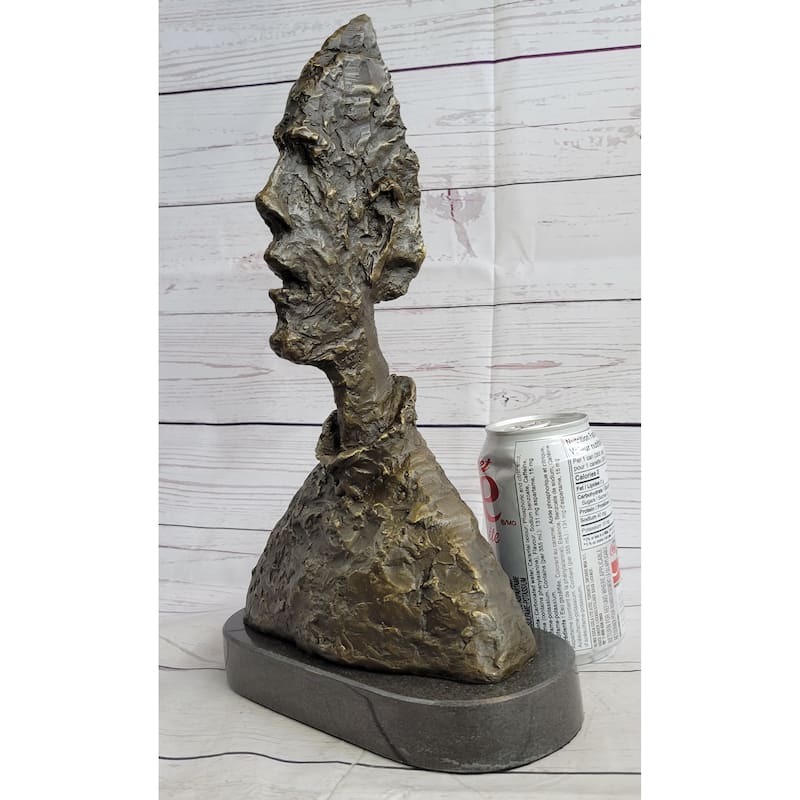Alberto Giacometti Tall Thin Head Bronze Statue Sculpture Figure 14 Inches X 9 Inches