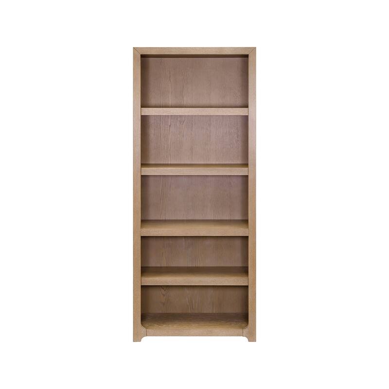 Modern Wood Open Bookcase, Office Shelving, Storage Cabinet, Fully Assembled, Light Brown - Light Brown