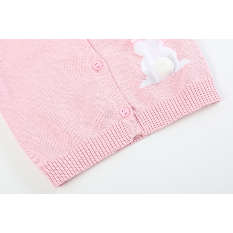 Lil Cactus Pink Knit Easter Bunny Cardigan