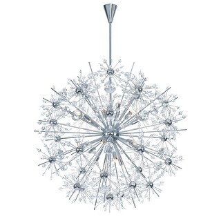 Maxim Metal 18-light Chrome Starfire Single Tier Chandelier