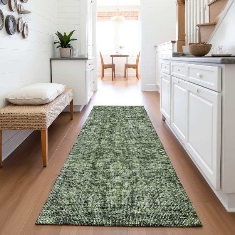 Premium Washable Super Soft Vintage Traditional Mayfield Rug - Cactus - 2'3" x 7'6"