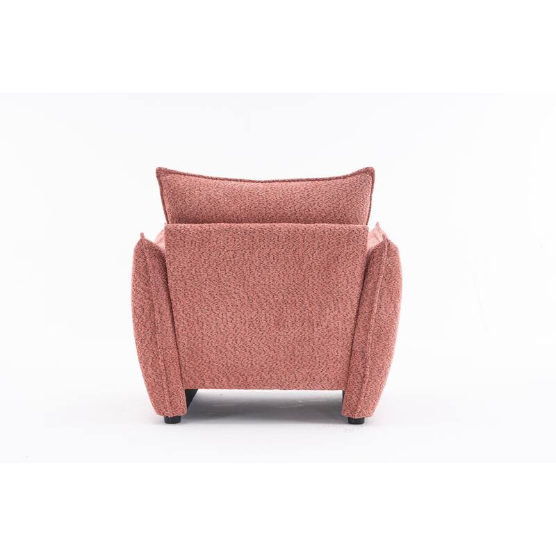 Chenille Sharp-Angle Accent Chairs with Steel Frame and Tool-Free Assembly