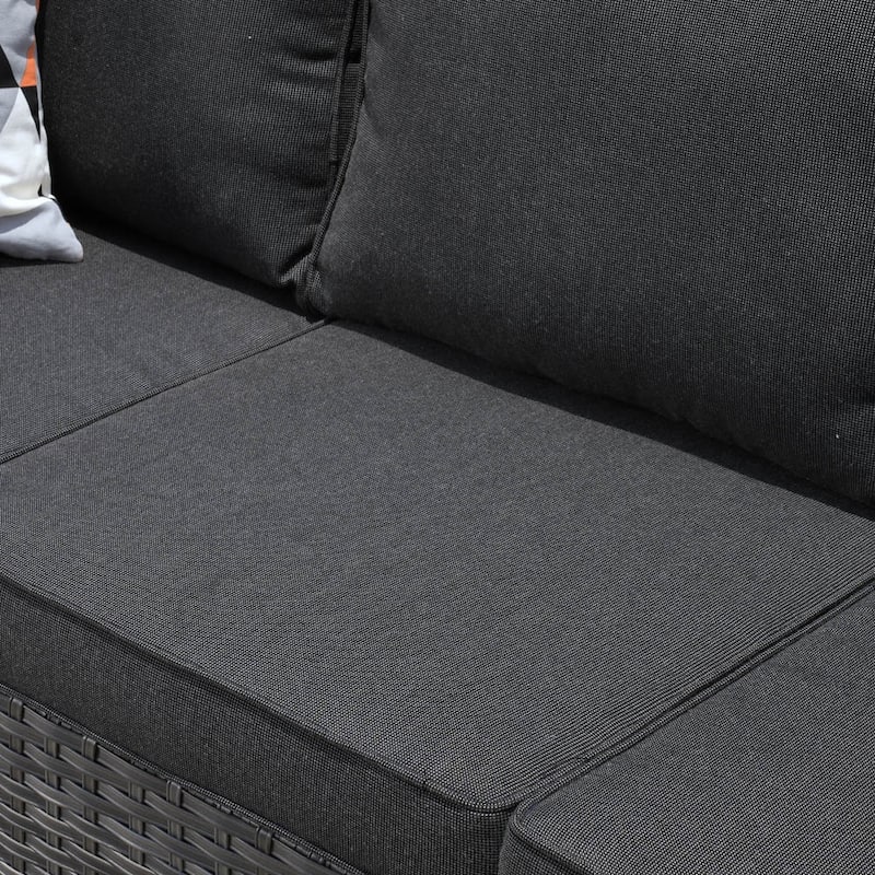 OVIOS 8-piece Patio Wicker Conversation Furniture Set with Swivel Chairs