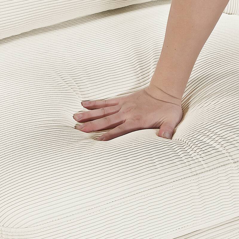 Clara 27.5" Corduroy Fabric Accent Chair - Matching Pillow